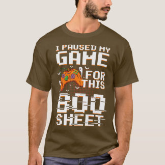 私はこのブーシートカボチャのハロウのためにゲームを一時停止 Tシャツ