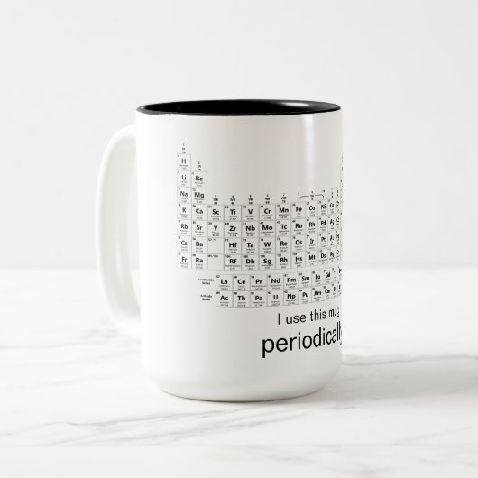 私はこのマグカップを定期的に科学周期表を使う ツートーンマグカップ (正面左)