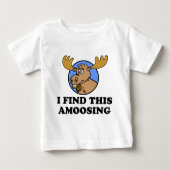私はこのムースおもしろいプンを見つける ベビーTシャツ (正面)