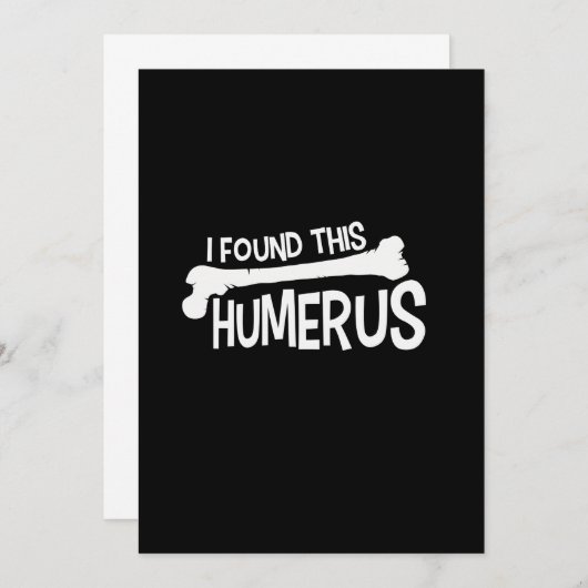 私はこの上腕骨のユーモアを見つけおもしろいた 招待状 (正面/裏面)