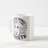 私はこの不安には小さ過ぎる コーヒーマグカップ (正面左)