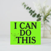 私はこの勇気付けられるの言葉を前向きできる ポストカード (スタンド正面)