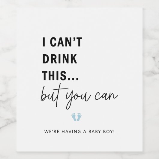 私はこの妊娠の発表ワインラベを飲むことができない ワインラベル (シングルラベル)