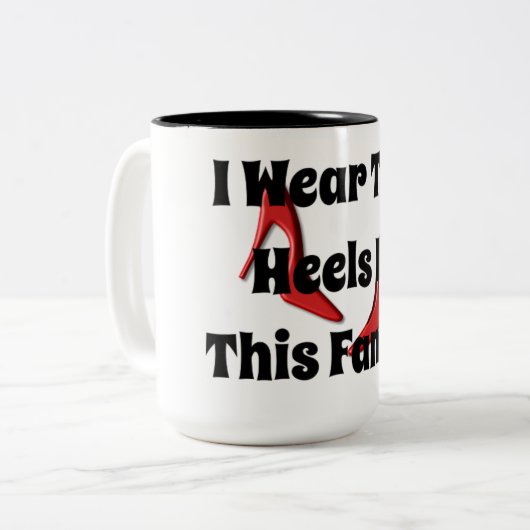 私はこの家族の衣服マグでヒールをおもしろいする ツートーンマグカップ (正面左)