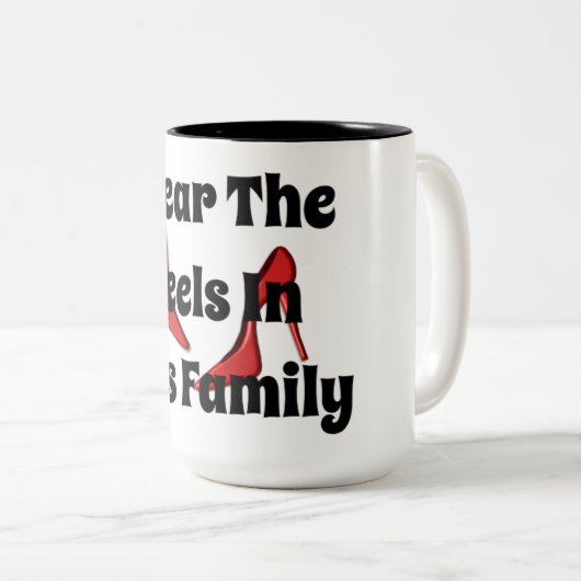 私はこの家族の衣服マグでヒールをおもしろいする ツートーンマグカップ (正面右)