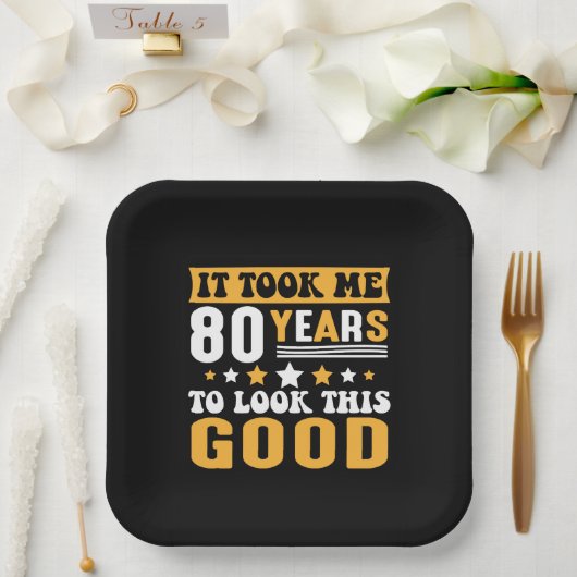私はこの良い誕生日を見るのに80年かかった ペーパープレート (ウェディング)