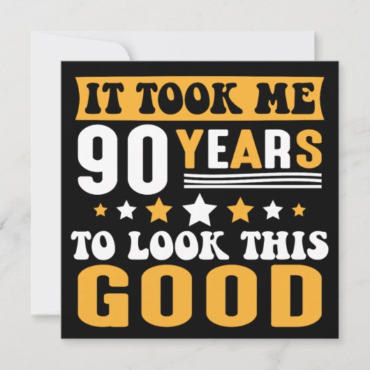 私はこの良い誕生日を見るのに90年かかった サンキューカード (正面)