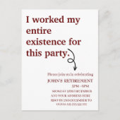 私はこの退職のために私の存立を尽くした ポストカード (正面)