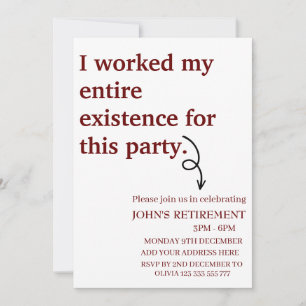 私はこの退職のために私の存立を尽くした 招待状