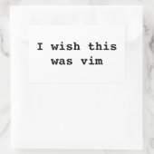 私はこれがvimだったらいいのに 長方形シール (バッグ)