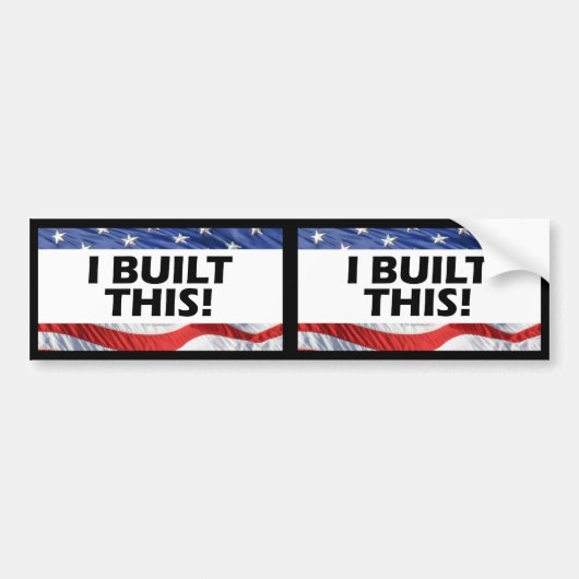 私はこれを造りました! 屋外のデカールまたは バンパーステッカー (正面)