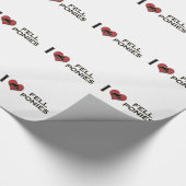 私はころびました愛します子馬: "私はハート子馬ころびました" ラッピングペーパー (角)