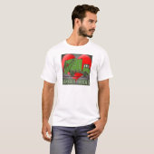 私はごみ収集車の緑メンズTシャツを愛します Tシャツ (正面フル)
