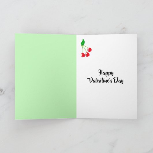 私はさくらんぼが大好きパーソナライズされた、さくらんぼ カード (内部)