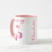 「私はさくらんぼを好むパーソナライズされた」バレンタインのGIF マグカップ (正面左)