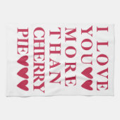 私はさくらんぼパイよりも愛し – かわいい キッチンタオル (横)