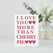 私はさくらんぼパイよりも愛し – かわいい ポストカード (スタンド正面)