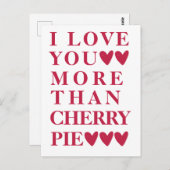 私はさくらんぼパイよりも愛し – かわいい ポストカード (正面/裏面)