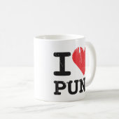 私はしゃれのクラシックで白いマグを愛します コーヒーマグカップ (正面右)