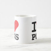 私はしゃれのクラシックで白いマグを愛します コーヒーマグカップ (中央)