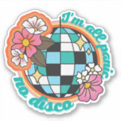 私はすべてのパニックNoディスコのステッカー シール (正面)