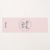 私はすべての事ができる赤面ピンクヨガ祈りの言葉 ヨガマット (正面(横))