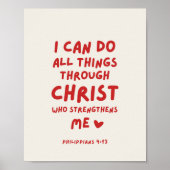 私はすべての事をフィリピ4:13することができる ポスター (正面)
