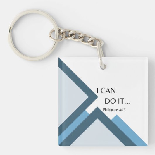 私はすべての事を行うことができる両面キーチェーン キーホルダー (正面)