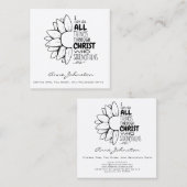 私はすべての事を行うことができる聖書の引用文花 スクエア名刺 (正面/裏面)