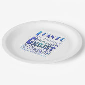 私はすべての事をChrist Blue文字を介して行うことができる ペーパープレート (アングル)