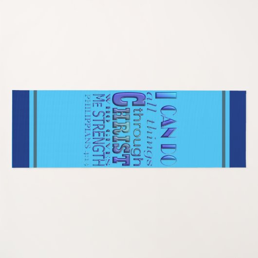 私はすべての事をChrist Blue文字を介して行うことができる ヨガマット (正面(横))