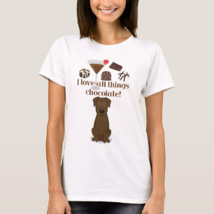 私はすべての事チョコレートを愛します! チョコレートおもしろいのTシャ Tシャツ