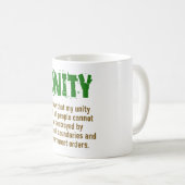 私はすべての人々との私の団結を知っている – Unity引用文 コーヒーマグカップ (正面右)