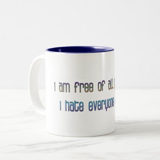 私はすべての偏見がありません ツートーンマグカップ (正面左)