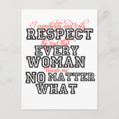 私はすべての女性を完全に尊敬する ポストカード (正面)