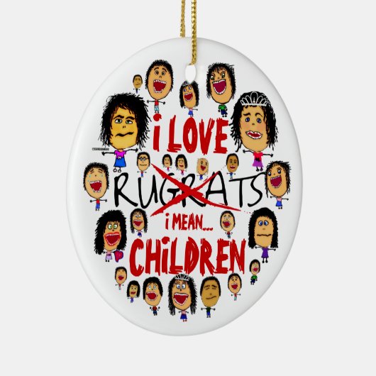 私はすべての子供の漫画を愛する セラミックオーナメント (右)