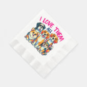 私はすべての犬を愛する犬のオーナーペットラバー 縁ありランチョンナプキン (角)