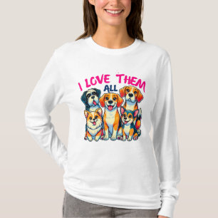 私はすべての犬を愛する犬のオーナーペットラバー Tシャツ