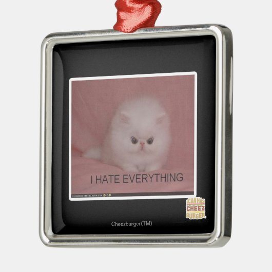 私はすべてを憎みます メタルオーナメント (左)