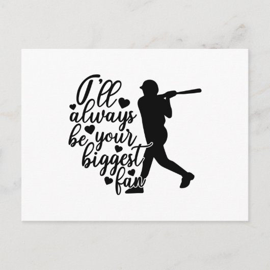 私はずっとあなたの一番大きなファン野球になる ポストカード (正面)