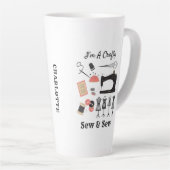私はずる賢いシュー&シューヴィンテージ裁縫おもしろいテーマ カフェラテマグ (右アングル)