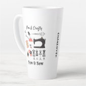 私はずる賢いシュー&シューヴィンテージ裁縫おもしろいテーマ カフェラテマグ (左アングル)