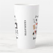 私はずる賢いシュー&シューヴィンテージ裁縫おもしろいテーマ カフェラテマグ (正面)