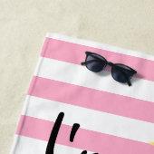 私はそう忙しくストライプのなビーチ場面ビーチタオルです ビーチタオル (インサイチュ)