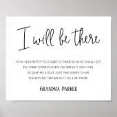 私はそこにメモリアルシート名ベビーシャワー ポスター (正面)