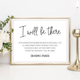 私はそこにメモリアルシート名ベビーシャワー ポスター