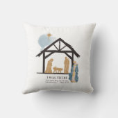 私はそこにワイズマン出生シーンのクリスマス クッション (裏面)