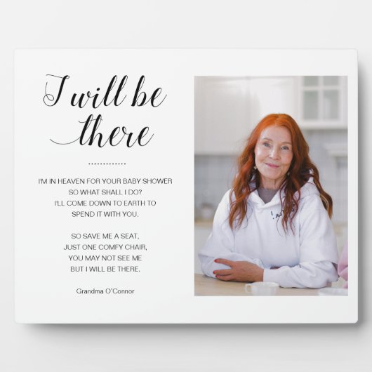 私はそこに行く写真記念椅子の赤ちゃんシャワー フォトプラーク (正面)