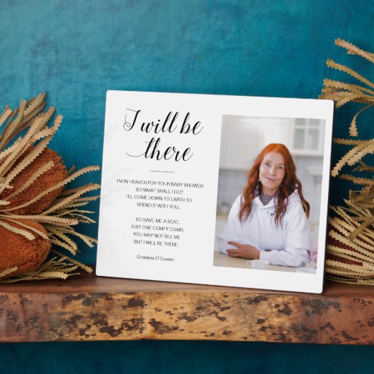 私はそこに行く写真記念椅子の赤ちゃんシャワー フォトプラーク (側面)