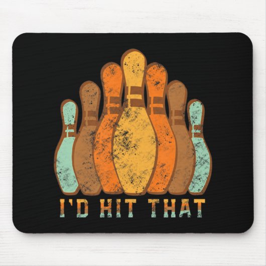 私はそのおもしろいボーリングヴィンテージボウリングをする人、 クリケットの投手の贈り物をヒット マウスパッド (正面)